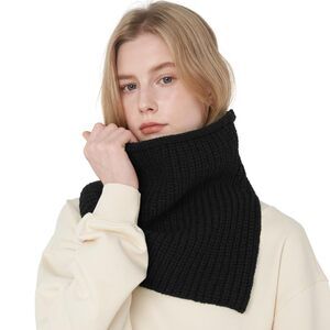 9842 Winter Warm Solid Thick Knit Scarf For Women Infinity Circle